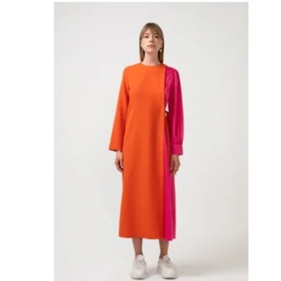 Touché Privé Dresses & Skirts - NEW Touché Privé Constrast Colored Day Orange Pink Dress P6306